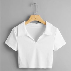 A white cropped top from shein